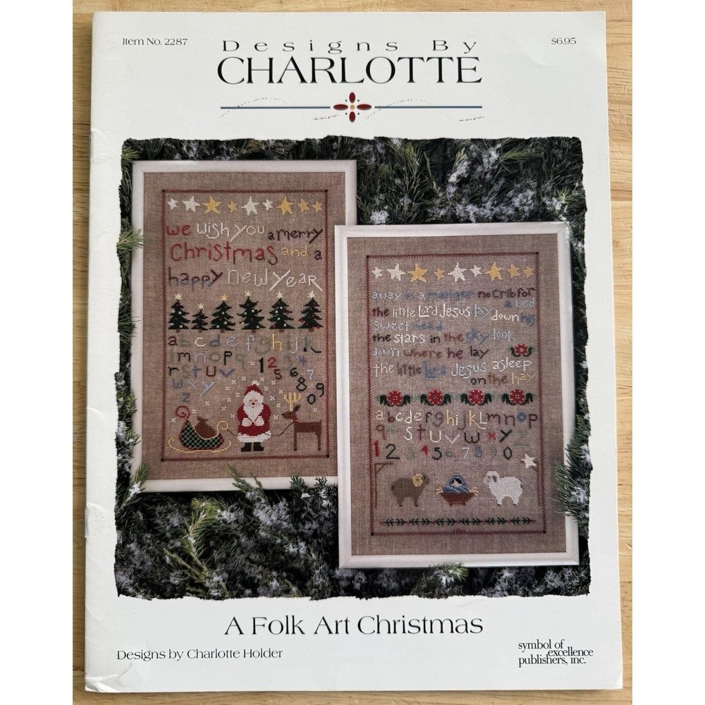 Designs by Charlotte Cross Stitch Pattern Booklet A FOLK ART CHRISTMAS
